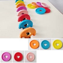 Load image into Gallery viewer, 30PCS 35mm Colorful Heart Binder Rings Mushroom Hole Loose Leaf Ring Round Binding Plastic Disc Buckle Hoop DIY Binder Notebook