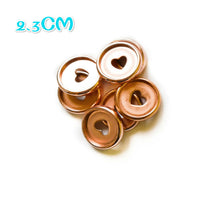 Load image into Gallery viewer, 30PCS 35mm Colorful Heart Binder Rings Mushroom Hole Loose Leaf Ring Round Binding Plastic Disc Buckle Hoop DIY Binder Notebook