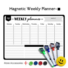 Load image into Gallery viewer, A3 Magnetic Weekly & Monthly Planner Whiteboard Fridge Magnet Flexible Daily Message Drawing Refrigerator Bulletin White Board