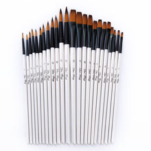 Load image into Gallery viewer, 12 pcs/set Nylon Hair Watercolor Paint Brush Pen Set for Learning DIY Wooden Handle Oil Acrylic Painting Art Brushes Supplies
