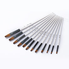 Load image into Gallery viewer, 12 pcs/set Nylon Hair Watercolor Paint Brush Pen Set for Learning DIY Wooden Handle Oil Acrylic Painting Art Brushes Supplies
