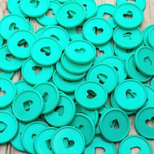 Load image into Gallery viewer, 30PCS 35mm Colorful Heart Binder Rings Mushroom Hole Loose Leaf Ring Round Binding Plastic Disc Buckle Hoop DIY Binder Notebook
