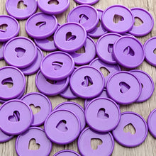 Load image into Gallery viewer, 30PCS 35mm Colorful Heart Binder Rings Mushroom Hole Loose Leaf Ring Round Binding Plastic Disc Buckle Hoop DIY Binder Notebook
