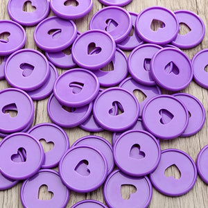 30PCS 35mm Colorful Heart Binder Rings Mushroom Hole Loose Leaf Ring Round Binding Plastic Disc Buckle Hoop DIY Binder Notebook