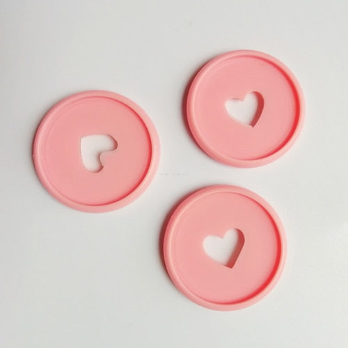 30PCS 35mm Colorful Heart Binder Rings Mushroom Hole Loose Leaf Ring Round Binding Plastic Disc Buckle Hoop DIY Binder Notebook