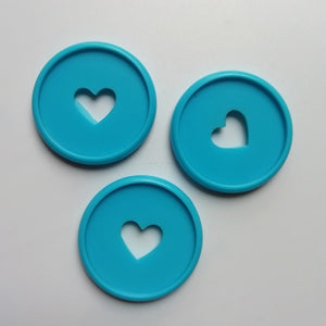 30PCS 35mm Colorful Heart Binder Rings Mushroom Hole Loose Leaf Ring Round Binding Plastic Disc Buckle Hoop DIY Binder Notebook