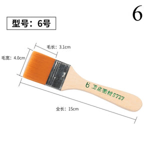 High Quality Nylon Paint Brush  Different Size Wooden Handle Watercolor Brushes For Acrylic Oil Painting School Art Supplies