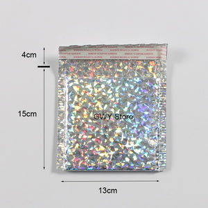 10pcs/lot laser Bubble Mailer Poly Mailing Bags Shipping Envelopes with Bubble Shipping Packaging Envelope Mailers Padded