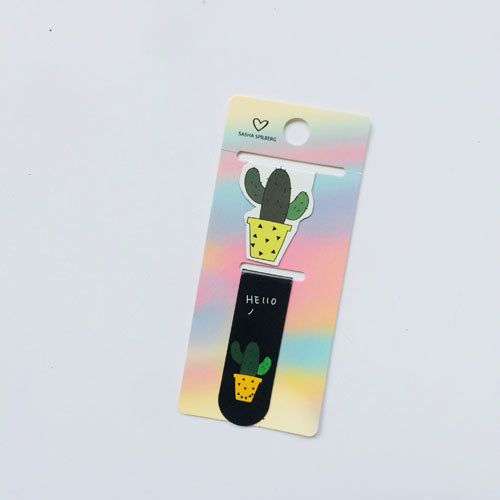 1 Set Fresh Cactus Sakura Unicorn Magnetic Bookmarks Books Marker of Page Student Stationery School Office Supply