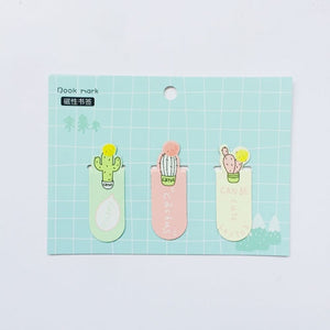 1 Set Fresh Cactus Sakura Unicorn Magnetic Bookmarks Books Marker of Page Student Stationery School Office Supply