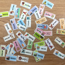 Load image into Gallery viewer, 100Pcs Name Tag Sticker Customize Stickers Waterproof Personalized Labels Children School Stationery Water Bottle Pencil Sticker
