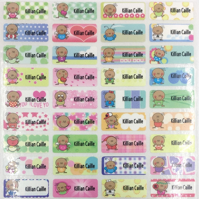 100Pcs Name Tag Sticker Customize Stickers Waterproof Personalized Labels Children School Stationery Water Bottle Pencil Sticker