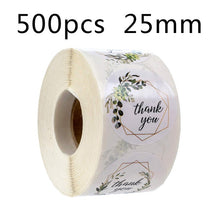 Load image into Gallery viewer, 500pcs/roll Thank You Stickers Seal Labels Scrapbook Handmade Sticker Circle Stationery Food Hand Made Deco for Envelope Gift
