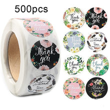 Load image into Gallery viewer, 500pcs/roll Thank You Stickers Seal Labels Scrapbook Handmade Sticker Circle Stationery Food Hand Made Deco for Envelope Gift
