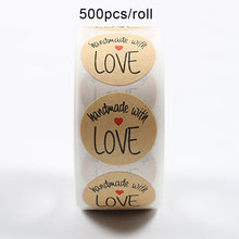 Load image into Gallery viewer, 500pcs/roll Thank You Stickers Seal Labels Scrapbook Handmade Sticker Circle Stationery Food Hand Made Deco for Envelope Gift

