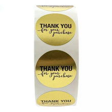 Load image into Gallery viewer, 500pcs/roll Thank You Stickers Seal Labels Scrapbook Handmade Sticker Circle Stationery Food Hand Made Deco for Envelope Gift
