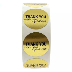 500pcs/roll Thank You Stickers Seal Labels Scrapbook Handmade Sticker Circle Stationery Food Hand Made Deco for Envelope Gift