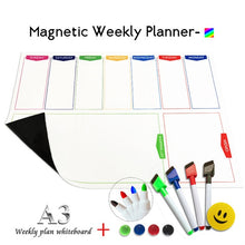 Load image into Gallery viewer, A3 Magnetic Weekly &amp; Monthly Planner Whiteboard Fridge Magnet Flexible Daily Message Drawing Refrigerator Bulletin White Board
