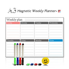 Load image into Gallery viewer, A3 Magnetic Weekly &amp; Monthly Planner Whiteboard Fridge Magnet Flexible Daily Message Drawing Refrigerator Bulletin White Board

