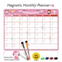 Load image into Gallery viewer, A3 Magnetic Weekly &amp; Monthly Planner Whiteboard Fridge Magnet Flexible Daily Message Drawing Refrigerator Bulletin White Board
