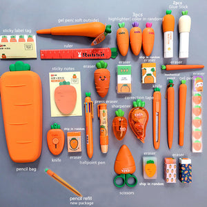 2020 Sharkbang Creative Carrot Series Silicone Soft Pencil Case Penholder Organizer Bag Kawaii Stationery Set Kids Birthday Gift