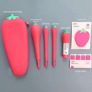 2020 Sharkbang Creative Carrot Series Silicone Soft Pencil Case Penholder Organizer Bag Kawaii Stationery Set Kids Birthday Gift