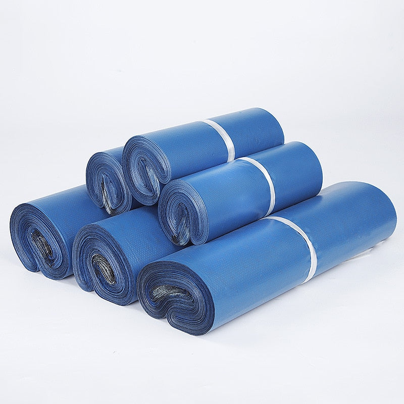 50Pcs/Lot Blue Express Bag High Ductility Strong Viscosity Courier Bags Self-Seal Adhesive Thick Waterproof Plastic Poly Mailing